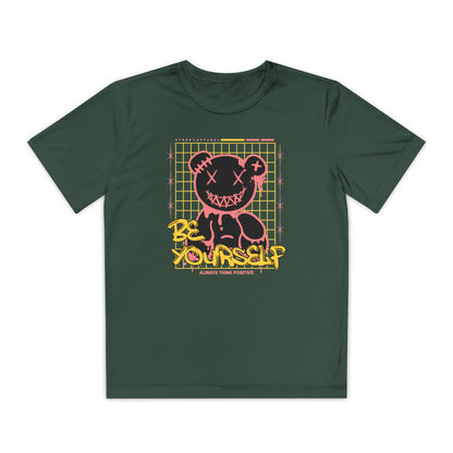 Youth Graphic Tee, Be Yourself Style, Trendy Apparel for Kids, Comfortable Casual Wear, Valentine's Day Gift, Unique Birthday Present Forest Green