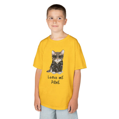 Cat Lover Kids Tee - "Leave Me Alone" Shirt, Funny Kids Apparel, Gift for Cat Lovers, Cute Cat Shirt for Kids, Animal Lover T-Shirt