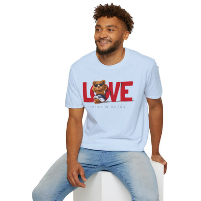 Love Bear Unisex Softstyle T-Shirt | Cute Casual Tee, Gift for Him/Her, Valentine’s Day, Birthday, Everyday Wear