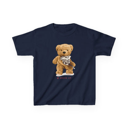 Cute Teddy Bear Kids Tee, Kids Cotton T-Shirt, Fun Graphic Tee, Childrens Holiday Gift, Soft Casual Wear Navy