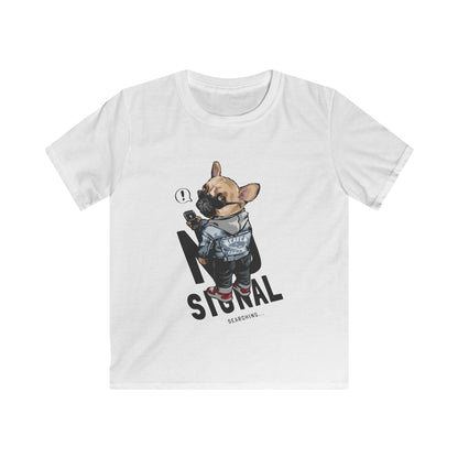 Cool Kids' Graphic Tee with Dog Design, Fun Birthday Gift, Summer Wear for Boys & Girls, Unique Casual Outfit, Cartoon Style T-Shirt White