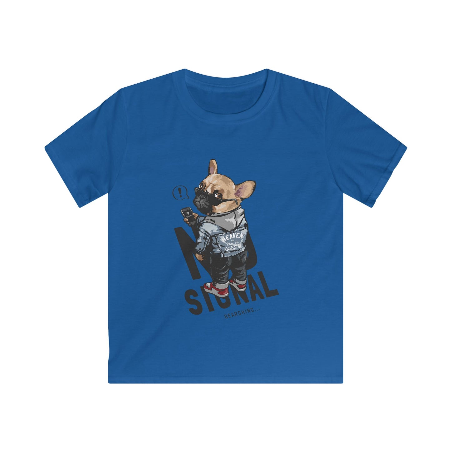Cool Kids' Graphic Tee with Dog Design, Fun Birthday Gift, Summer Wear for Boys & Girls, Unique Casual Outfit, Cartoon Style T-Shirt Royal