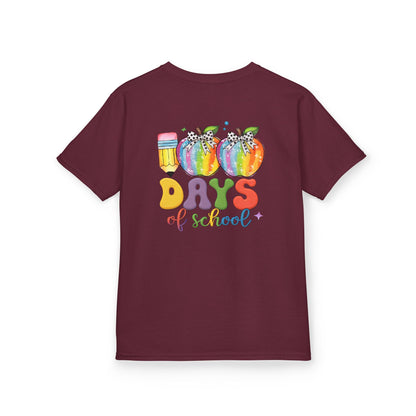 Colorful 100 Days of School Kids Tee, Fun T-Shirt, Back to School, Teacher Gift, Rainbow Design, Kid's Clothing