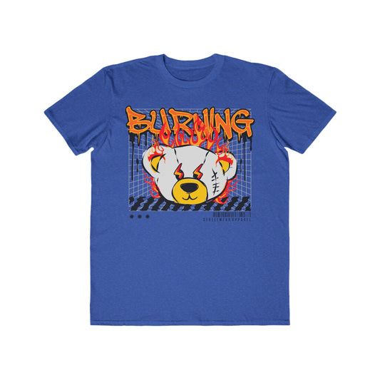 Men's Graphic Tee, Urban Wear For Men, Cool Street Style, Perfect Gift for Birthdays, Festivals, Burning Bear Design Heather Blue