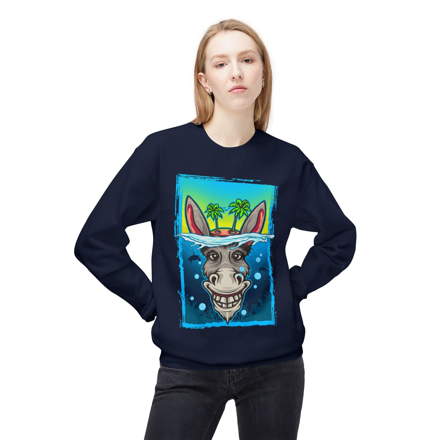 Playful Animal Graphic Crewneck Sweatshirt, Funny Sweatshirt, Unique Gift, Casual Wear, Unisex Apparel, Perfect for Parties