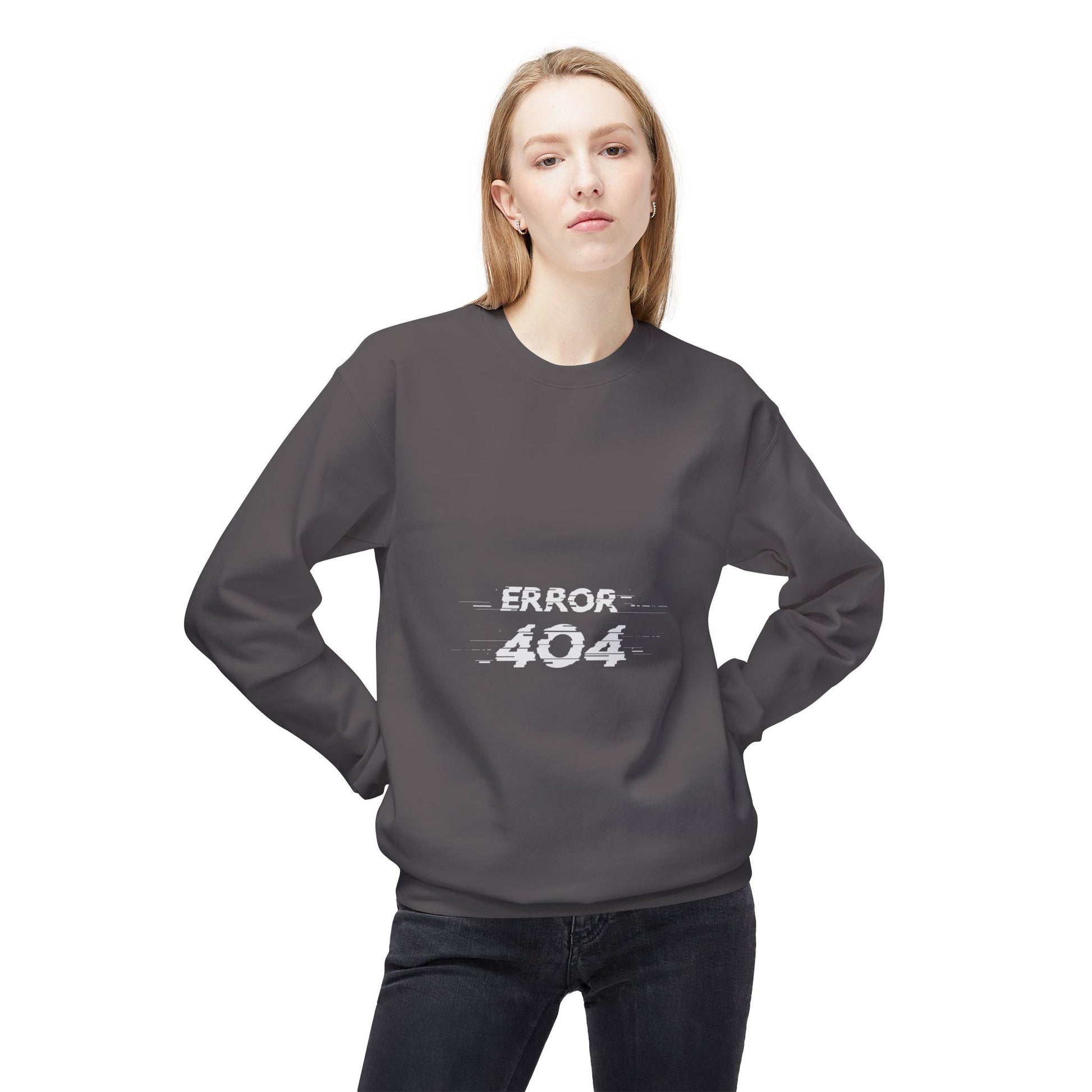 Error 404 Crewneck Sweatshirt, Funny Gift for Tech Lovers, Unisex Fleece Sweater, Casual Outfit, Geeky Humor Clothing