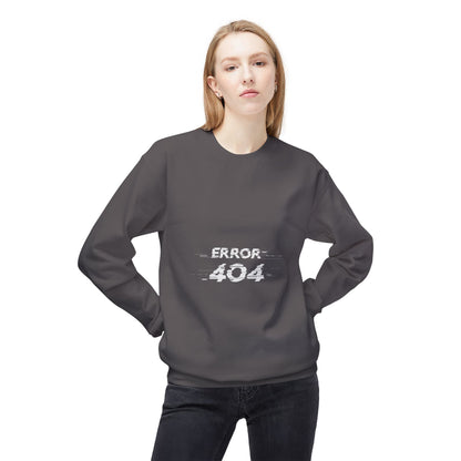 Error 404 Crewneck Sweatshirt, Funny Gift for Tech Lovers, Unisex Fleece Sweater, Casual Outfit, Geeky Humor Clothing