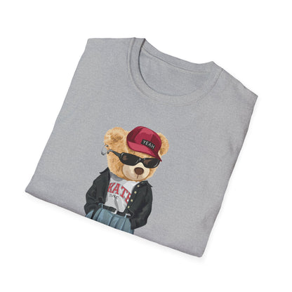 Hip Hop Bear T-Shirt | Cool Graphic Tee, Streetwear, Casual Wear, Gift for Teens, Hip Hop Style Sport Grey