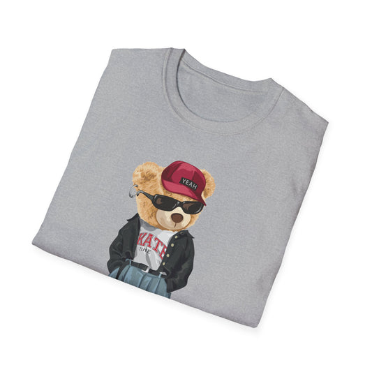 Hip Hop Bear T-Shirt | Cool Graphic Tee, Streetwear, Casual Wear, Gift for Teens, Hip Hop Style Sport Grey