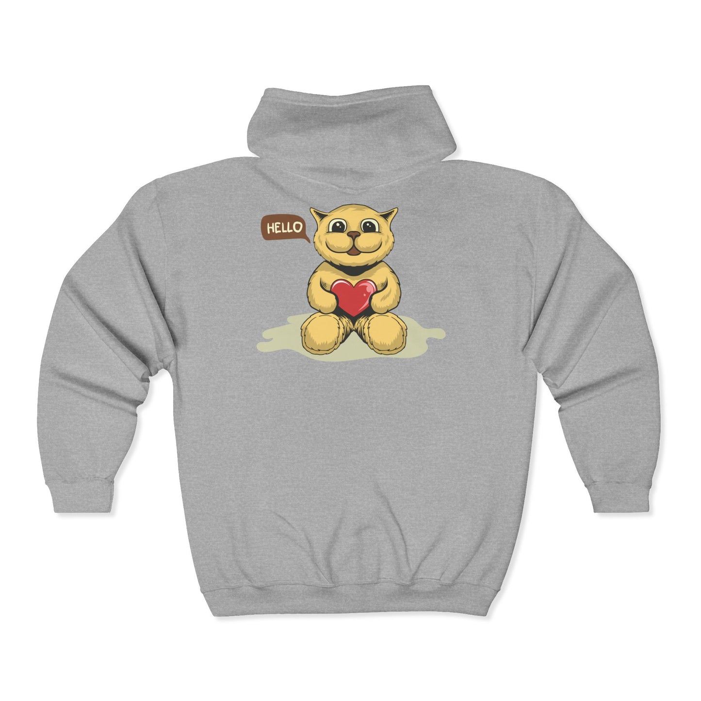 Cute Bear Zip-Up Hoodie, Cozy Sweatshirt, Warm Layering Piece, Gifts for Friends, Casual Wear, Valentine’s Day Gift, Unisex Apparel
