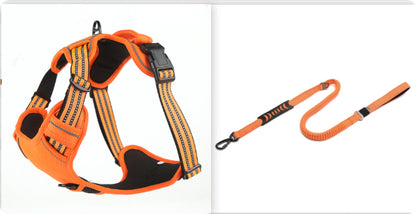 Dog Harness No Pull Breathable Reflective Pet Harness Vest Orange set1