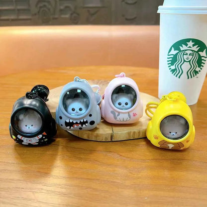 Kawaii Bear Bag Night Light Keychain (4.3 in) - Small Bag Hang Charm Web Celebrity