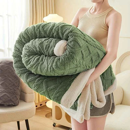 Jacquard Sherpa Weighted Blanket (Approx. 6.6 lbs) for Adults - Calming Sleep Aid & Faux Rabbit Fur Softness