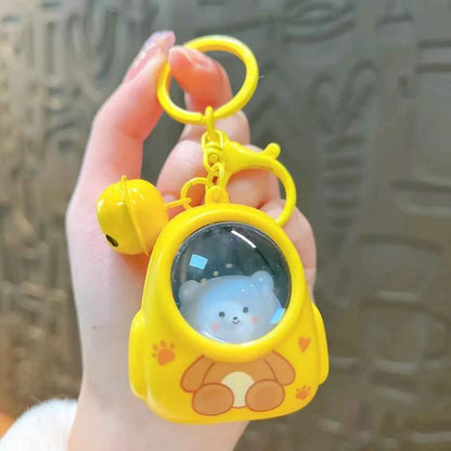 Kawaii Bear Bag Night Light Keychain (4.3 in) - Small Bag Hang Charm Web Celebrity