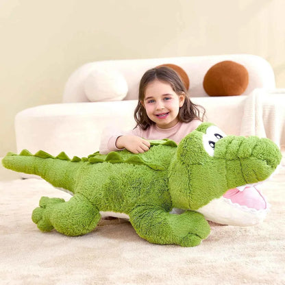 IKASA Giant Crocodile Stuffed Animal Plush Toys,Soft Toy 30" Alligator Large Cute Huge Jumbo Big Size Kawaii Fluffy Fat Plushie