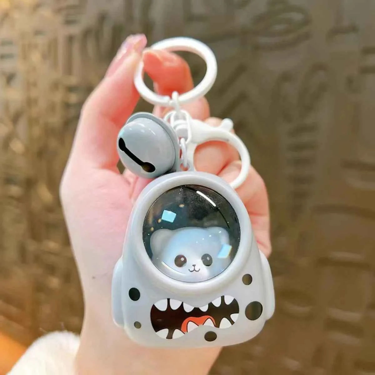 Kawaii Bear Bag Night Light Keychain (4.3 in) - Small Bag Hang Charm Web Celebrity