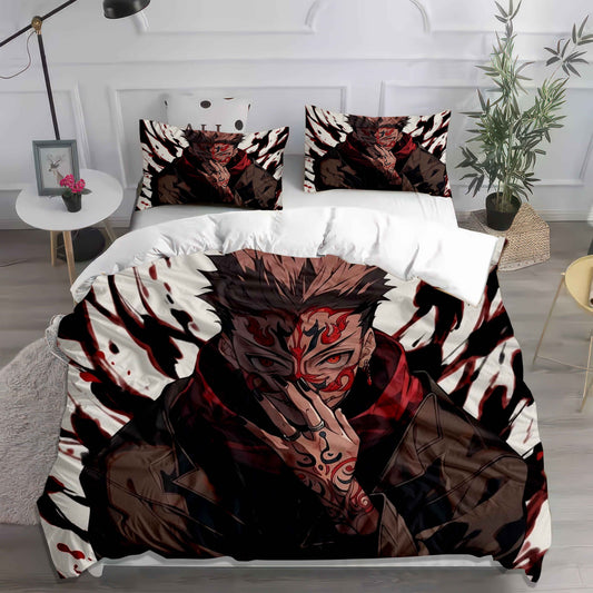 King of Curses Sukuna Duvet Cover Set - Jujutsu Kaisen Anime Bedding