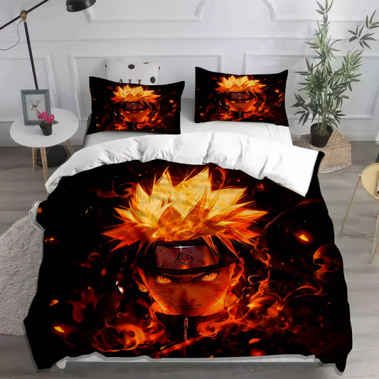 Naruto Sage Mode Duvet Cover Set - Hero Ninja Anime Bedding Cozy Kawaii