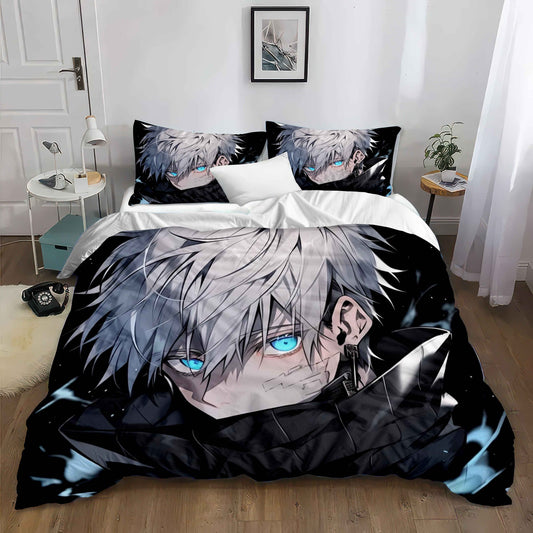 Gojo Satoru Six Eyes Duvet Cover Set - Jujutsu Sorcerer Anime Bedding