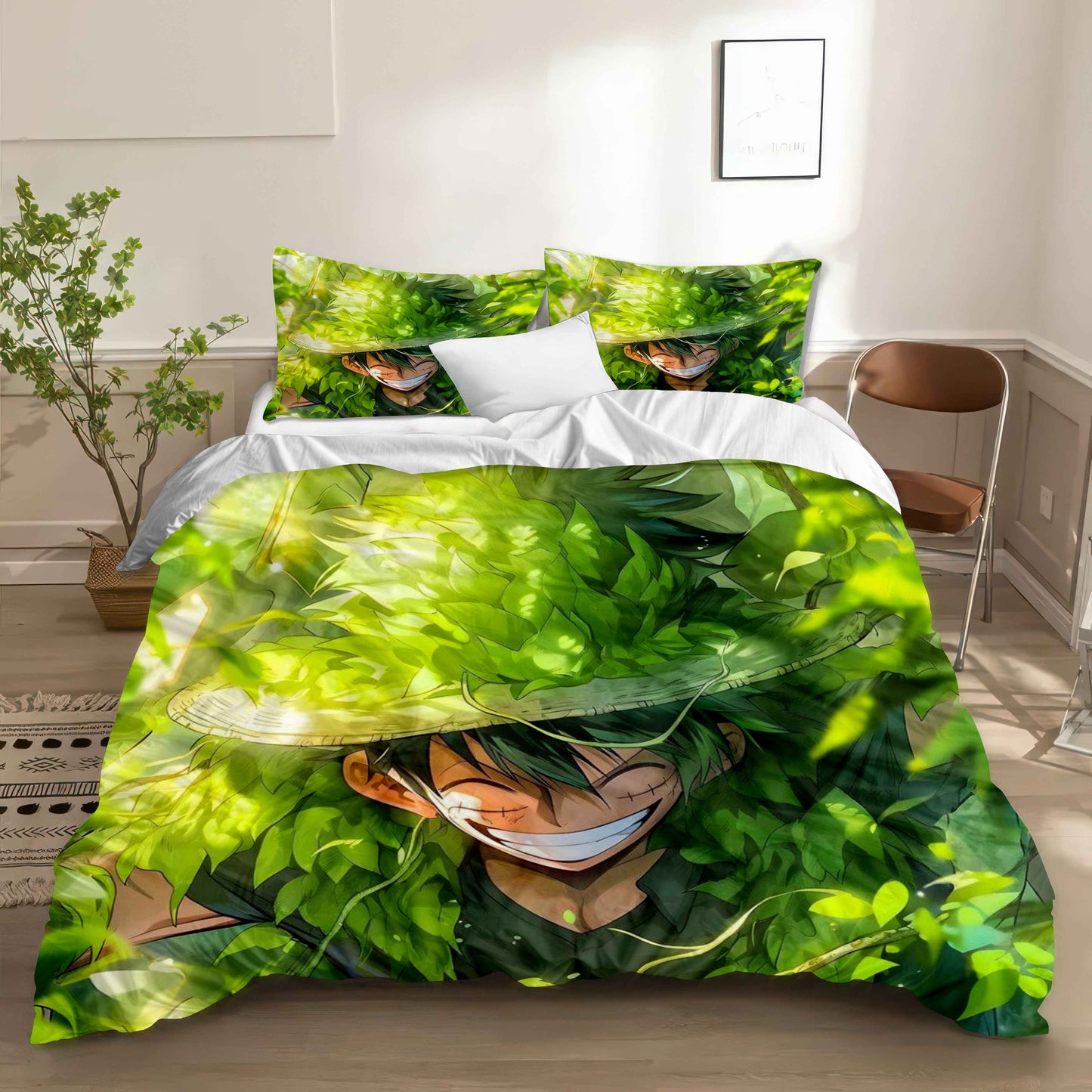 Luffy Gear 5 Pirate King Duvet Set - One Piece Anime Bedding Cozy Kawaii