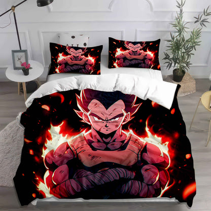 Dragon Power Up Duvet Cover Set - Super Saiyan Goku & Vegeta Anime Bedding