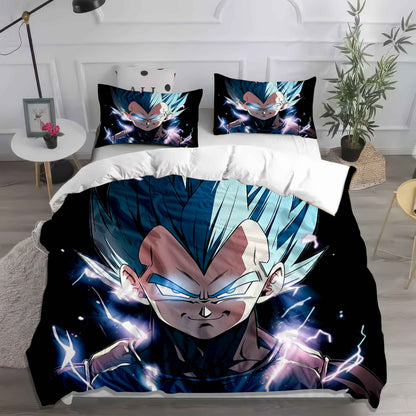 Dragon Power Up Duvet Cover Set - Super Saiyan Goku & Vegeta Anime Bedding