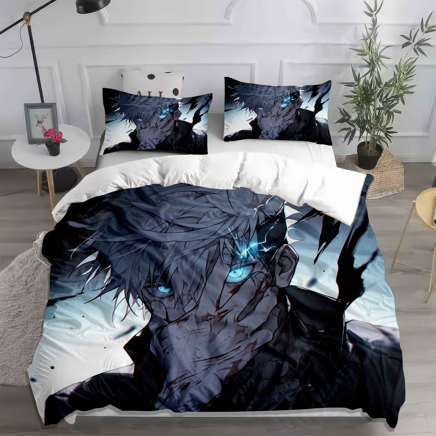 Gojo Satoru Six Eyes Duvet Cover Set - Jujutsu Sorcerer Anime Bedding