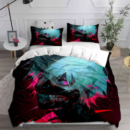 Vibrant Anime Soccer/Football Bedding Set - Soft Cotton Duvet Cover & Pillowcases