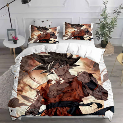 Dragon Power Up Duvet Cover Set - Super Saiyan Goku & Vegeta Anime Bedding
