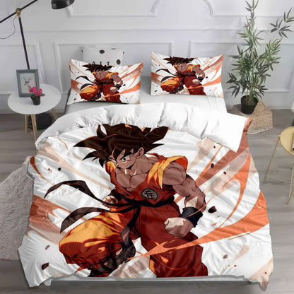 Dragon Power Up Duvet Cover Set - Super Saiyan Goku & Vegeta Anime Bedding