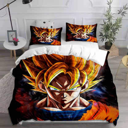 Dragon Power Up Duvet Cover Set - Super Saiyan Goku & Vegeta Anime Bedding