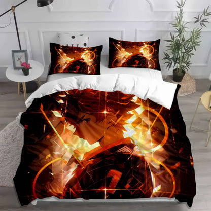Vibrant Anime Soccer/Football Bedding Set - Soft Cotton Duvet Cover & Pillowcases
