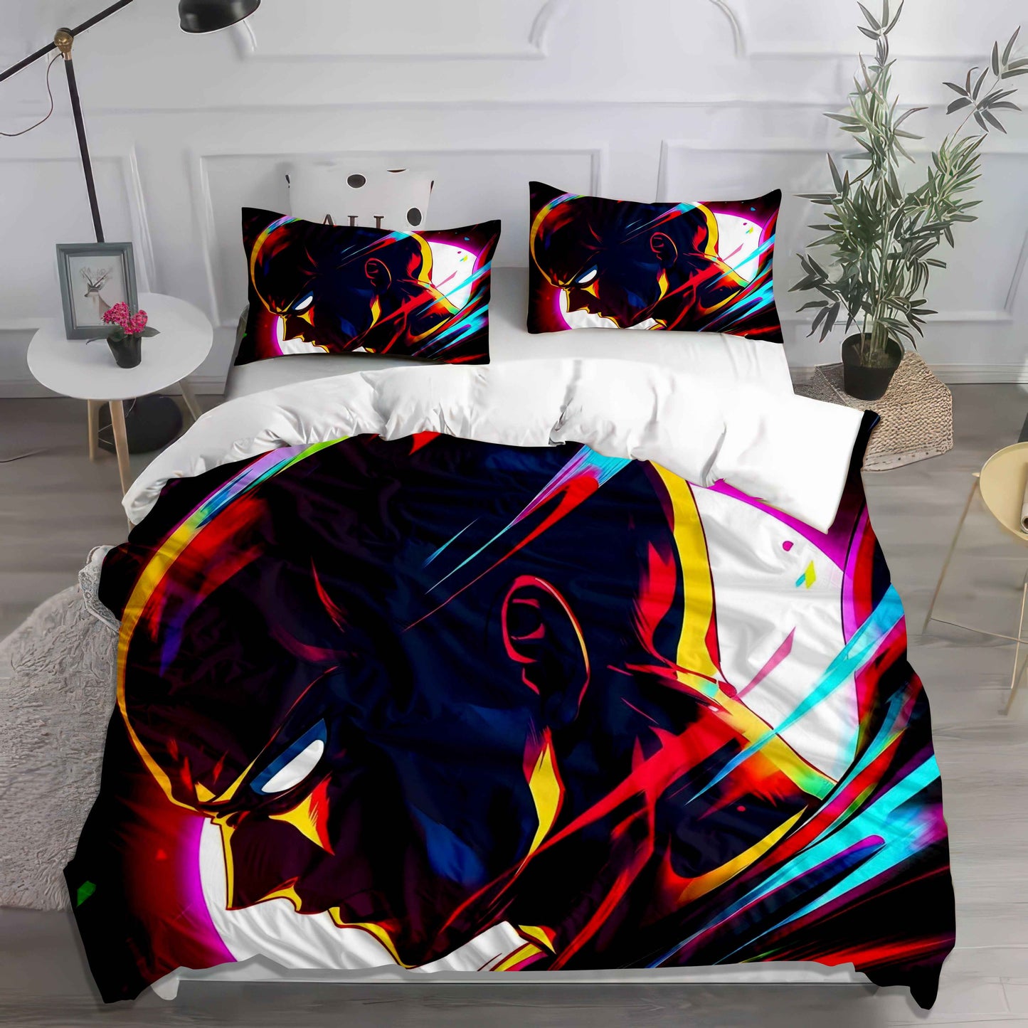 One-Punch Man Saitama Duvet Cover Set | 3D Printed Anime Bedding | Cozy Kawaii