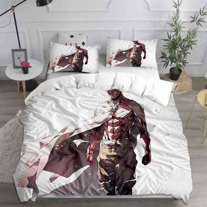 One-Punch Man Saitama Duvet Cover Set | 3D Printed Anime Bedding | Cozy Kawaii