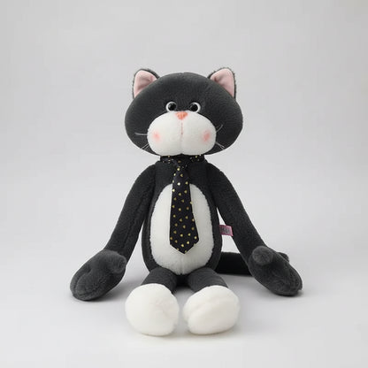 Kawaii Long Arm Anime Cat Plush Toy – Soft Stuffed Doll in 2 Colors & 3 Sizes (40–80cm) Black