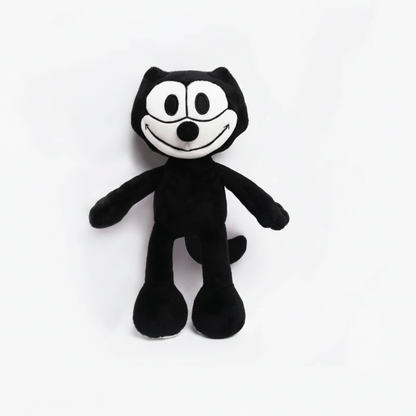 Kawaii Retro Black Cat Plush Toy – Soft Cartoon Cat Sofa Cushion & Office Pillow Doll (30 & 45cm)