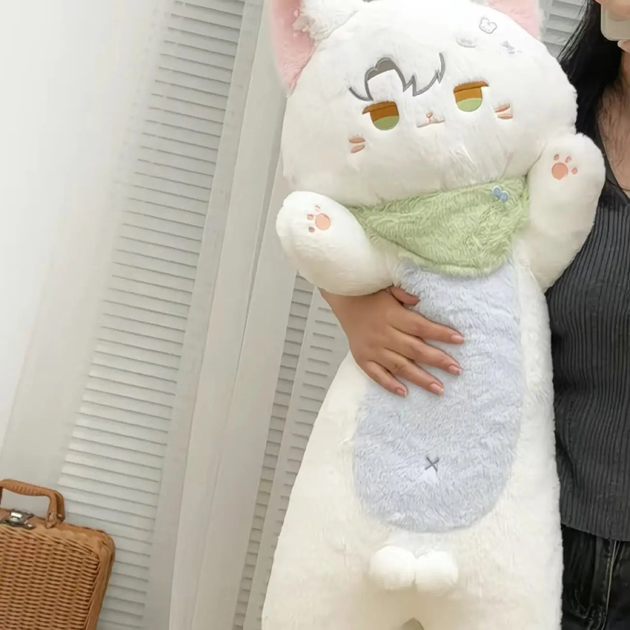 Anime-Style Long Body Pillow Plush – Soft Boyfriend Sleeping Pillow (80cm) D 31.5" (80cm)