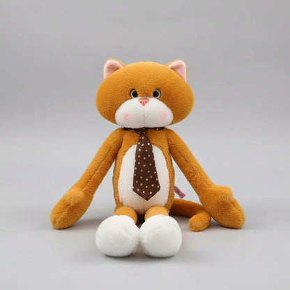 Kawaii Long Arm Anime Cat Plush Toy – Soft Stuffed Doll in 2 Colors & 3 Sizes (40–80cm) Orange