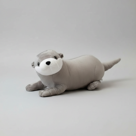 Realistic Otter Plush Toy – Cute Sea Otter Stuffed Animal Pillow Gray
