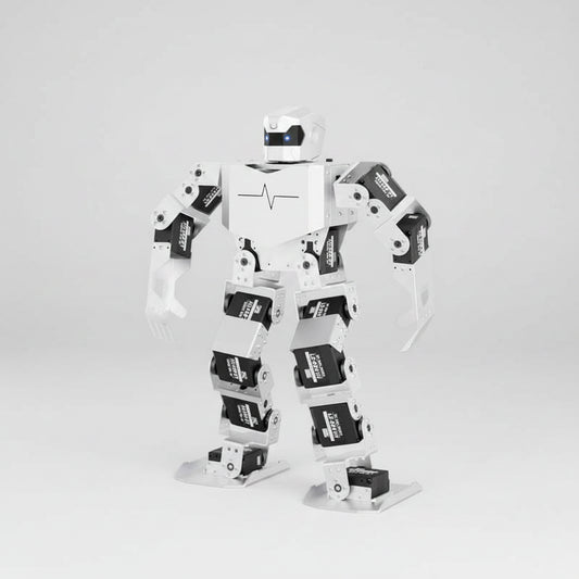 H5S Humanoid Dance Robot – 16-Servo Bipedal Bionic Robot with 40+ Dance Moves & Educational Programming White