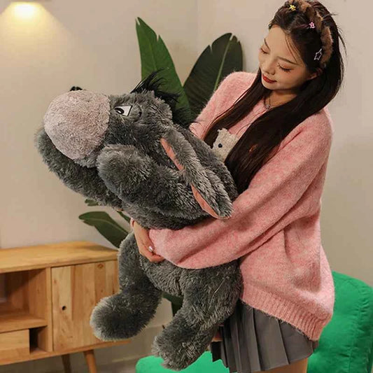 Cute Donkey Plush Body Pillow – Soft Long Stuffed Animal Black