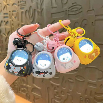 Kawaii Bear Bag Night Light Keychain (4.3 in) - Small Bag Hang Charm Web Celebrity