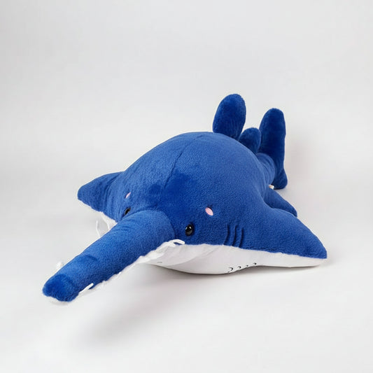 Giant Serrated Shark Plush Pillow – Soft Stuffed Shark Sofa Cushion in Blue, Gray & Colourful (55–140cm) Blue