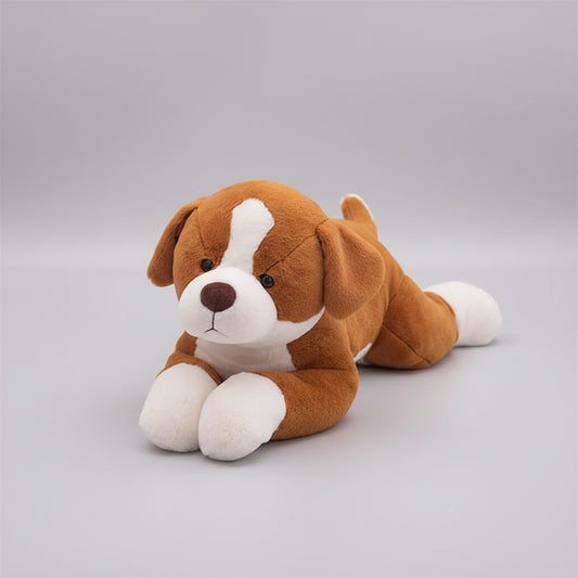 Kawaii Border Dog Plush Pillow – Simulation Puppy Stuffed Animal Cushion in Grey & Brown (50–100cm) Brown