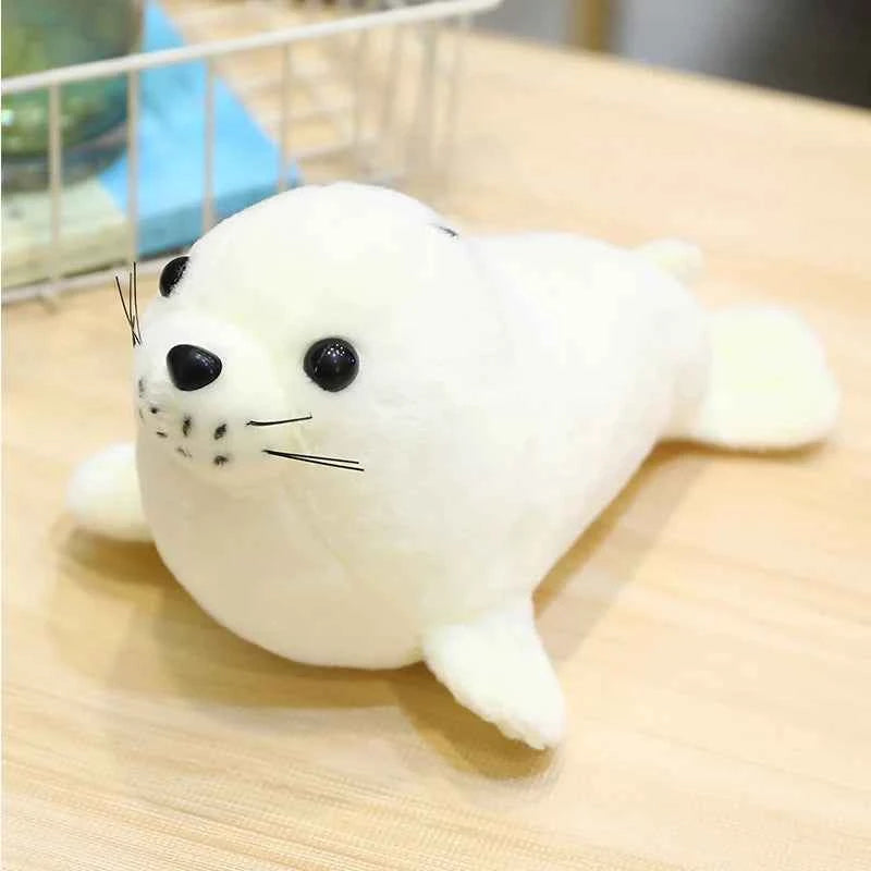Cute Sea World Plush Doll (9.5/11 in) - Sea Lion, Polar Bear & Panda Stuffed Toy for Kids Gift White