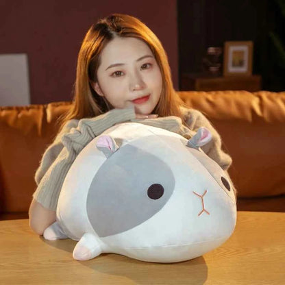 Kawaii Hamster Plush Hug Pillow – Soft Stuffed Chinchilla & Guinea Pig Doll in Gray & Brown (40 & 50cm)