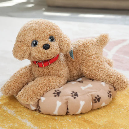 Realistic Teddy Dog Plush Toy – Soft Puppy Stuffed Animal Light brown C