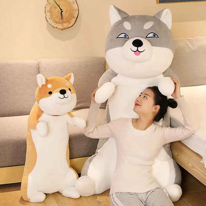 Giant Standing Dog Plush Toy – Cute Shiba Inu & Husky Stuffed Animal Body Pillow