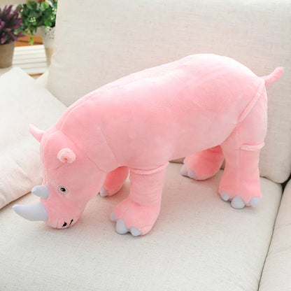 Plush Rhinoceros Stuffed Animal – Super Soft Kawaii Rhino Pillow Toy Pink