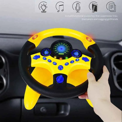 Kawaii Kids Steering Wheel Toy – Educational Baby Driving Toy with Light, Sound & Traffic Signals